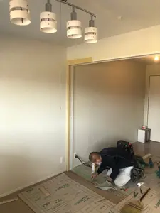 リビング横洋室袖壁を開放　広々リビングリフォーム